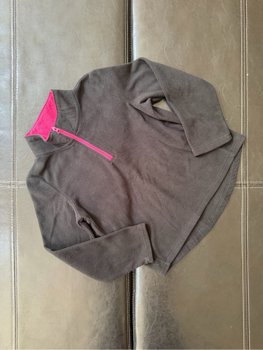 Jumping Beans - Girl’s Black Fleece Pullover with Pink Quarter-Zip